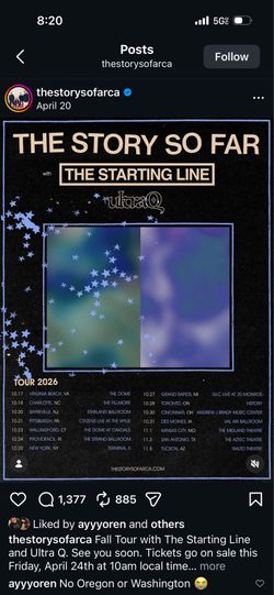 The story so far tickets