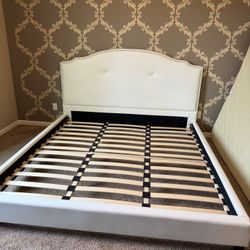White Faux Leather KING SIZE bed Frame 