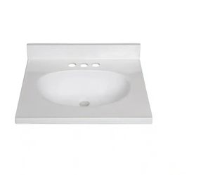 Design House 19 in. W x 17 in. D Cultured Marble Vanity Top in White with Solid White Bowl  New in perfect condition  $15 1 available  Pickup only   D