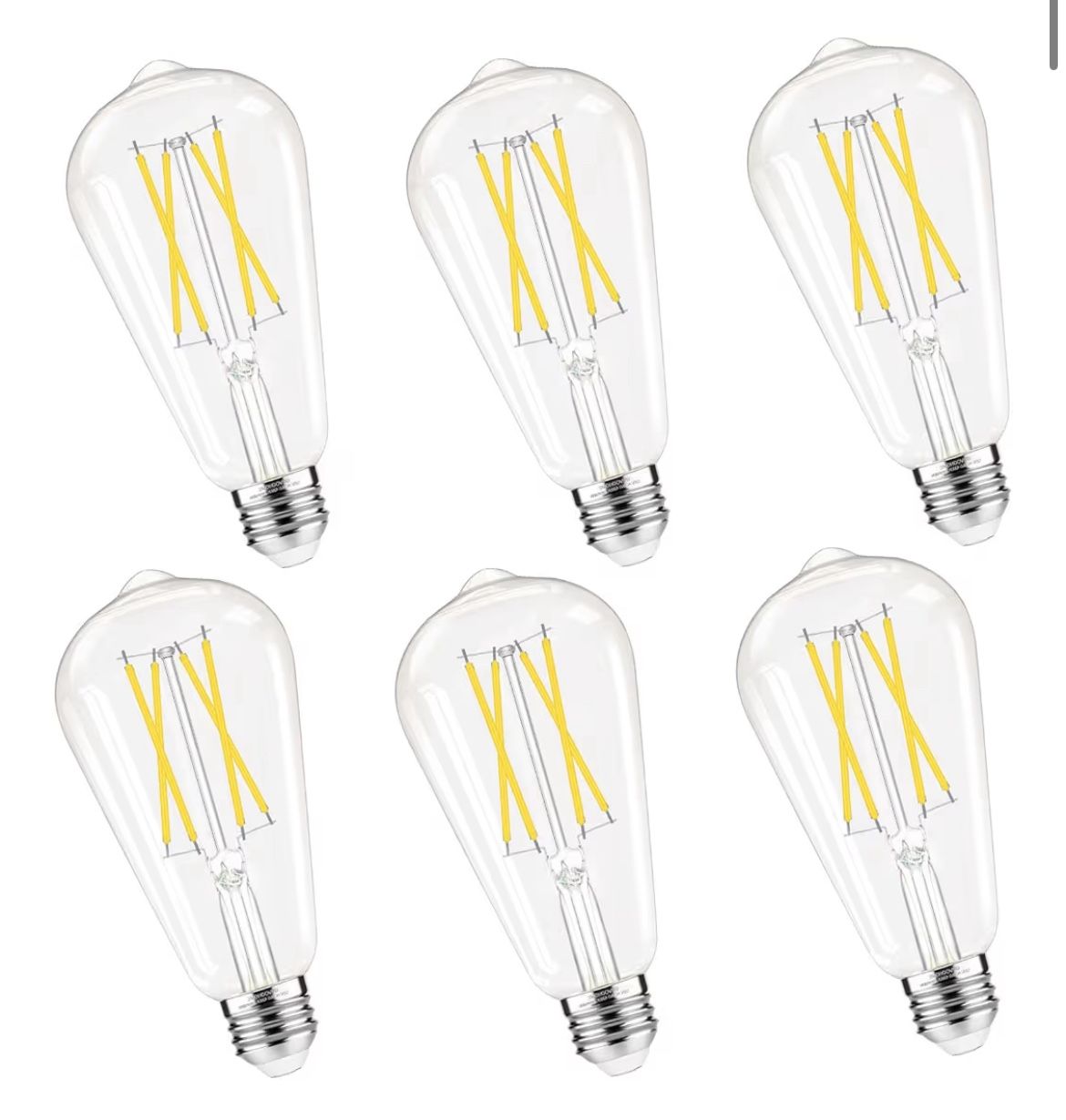 Dimmable Edison Bulbs, 4000K Daylight White, 