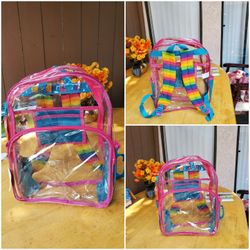 Beautiful rainbow see thru backpack 🎒