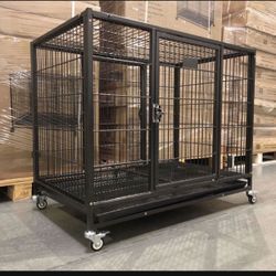 🌵Brandnew Top Quality Dog Kennel Crate Cage 🐕 Dimensions: 37”L X 23”W X 30”H  🐕 Tray & Casters