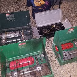 lot of 4 camping catering stoves Coleman