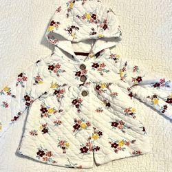 Carter's Hooded Lightweight Floral Jacket Baby Size 18 Months
