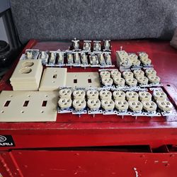 Tan Outlets,switches, and covers. 