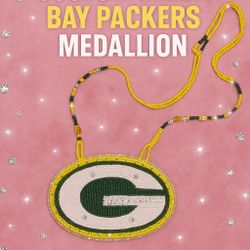 🏈 Custom Hand-Beaded Green Bay Packers Medallion – Prison-Made, One of a Kind