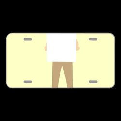 License Plate Novelty Car Front Man Board Holding Polo Shirt Panel