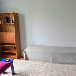 2 Book Cases, One Of Them Have dropped Down Desk.