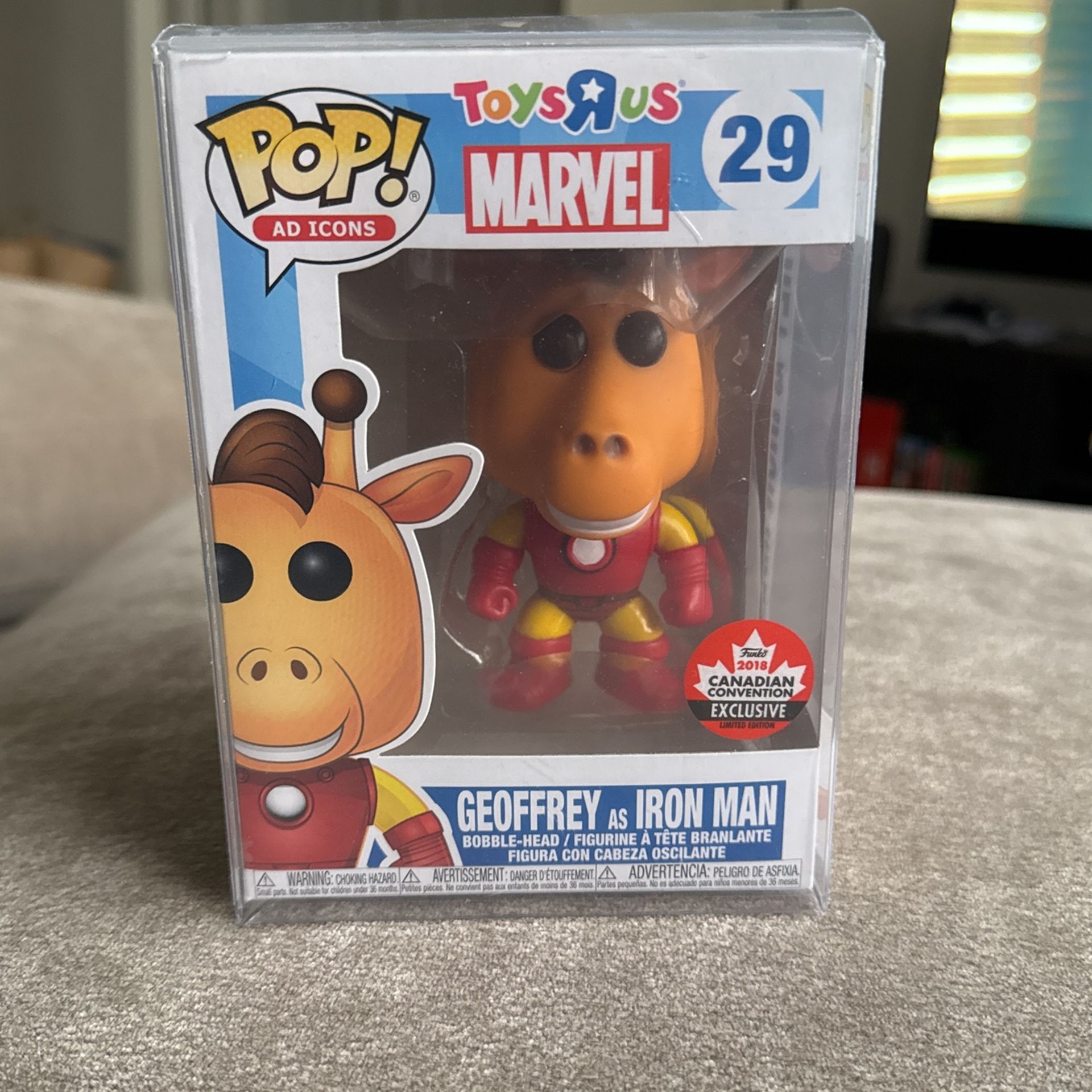 Funko Pop ToysRus Marvel Geoffrey As Iron Man Canadian Convention Exclusive