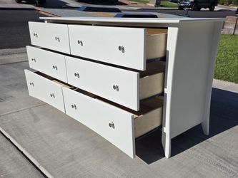 White 6 Drawer Wood Dresser Free Delivery Included