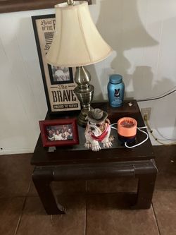 2!end tables, glass tops including touch lamps