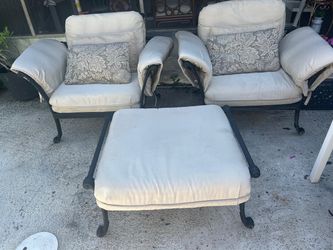 Outdoor Patio Chairs and Ottoman Set
