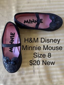 Girls Boots Black With Pink Flowers - Size 9