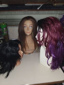 Half moon wigs synthetic