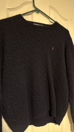NAVY BLUE RALPH LAUREN CABLE KNIT SWEATER