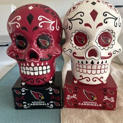 Arizona Cardinal Sugar Skull Statues