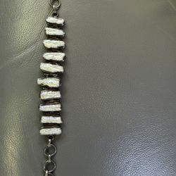 Vintage Silver, And Pearl Bracelet