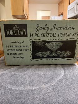 Vintage 14 Pc Crystal Punch Set W/ Original Box - Best Offer