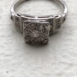 Platinum Diamond Ring Size 6