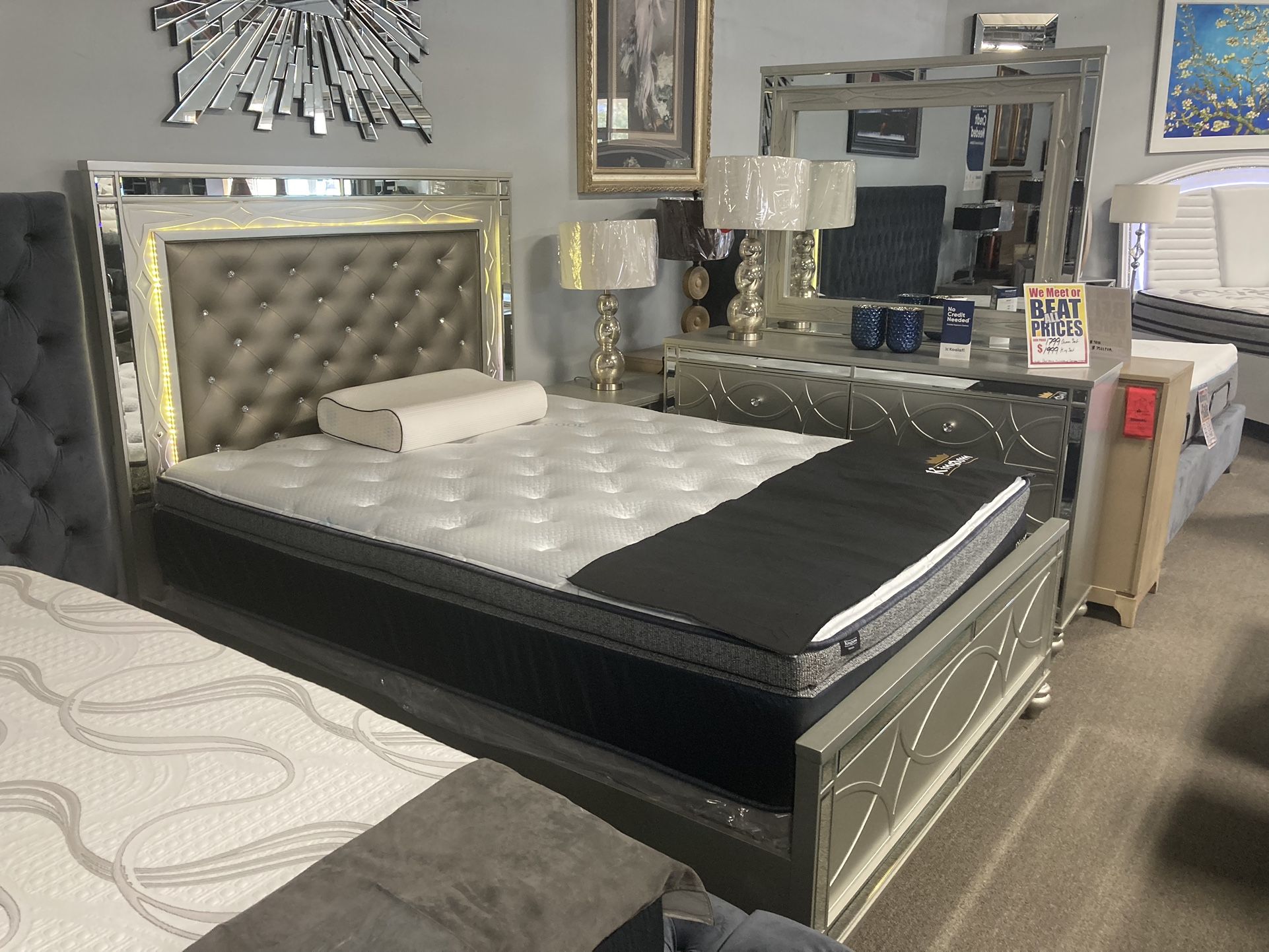 Bed Set $1799! Led Lights! ‼️🛋️💗
