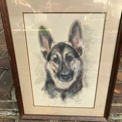 German Shepherd Water Color Drawing