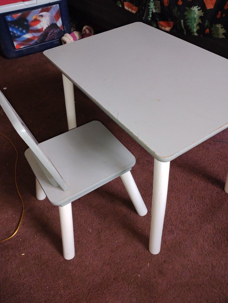 Children's Wooden Table And ONE chair 