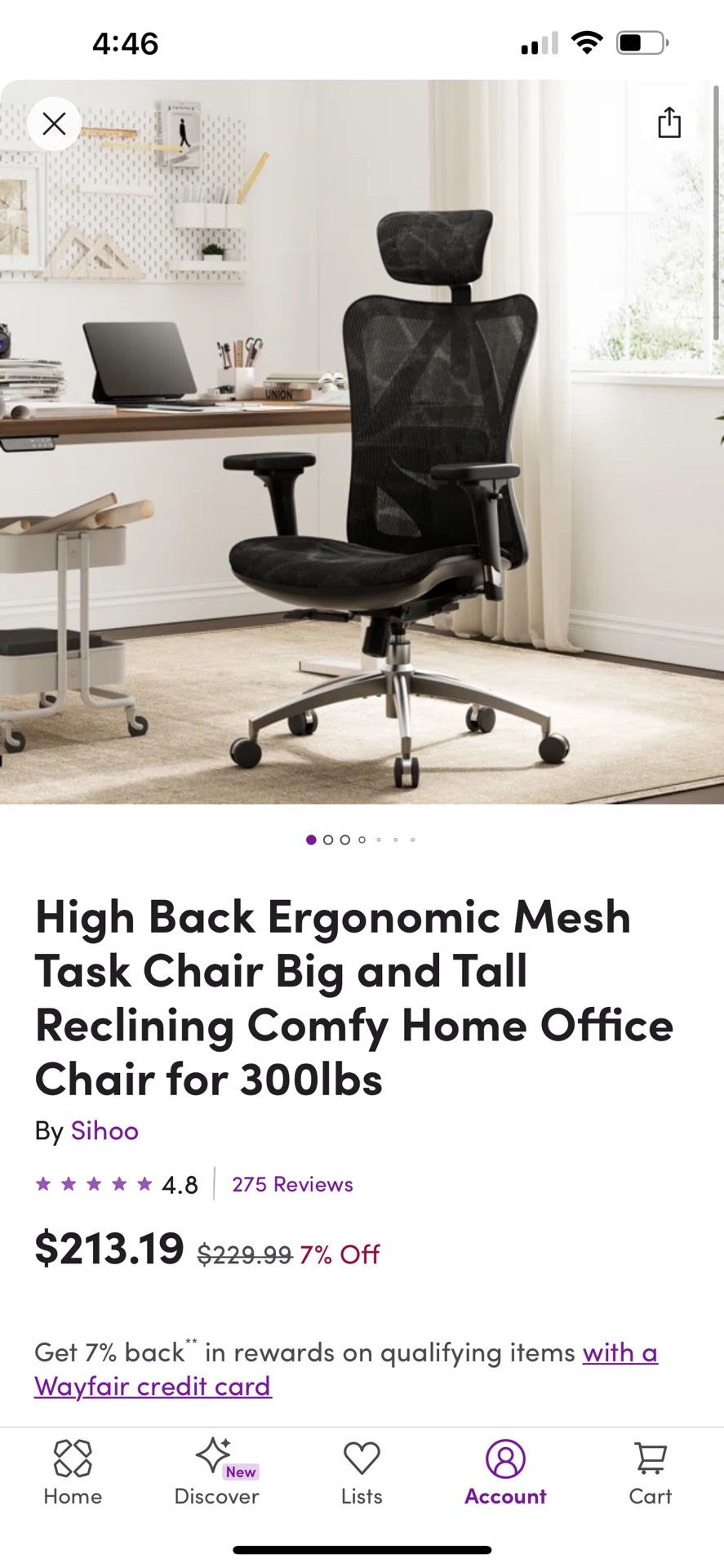 High Back Ergonomic Mesh Task Chair Big and Tall Reclining Comfy Home Office New
