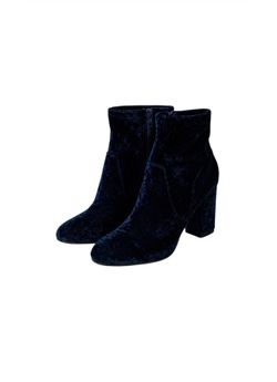 Velvet Ankle Boots Size 7 Navy