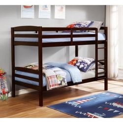 Brand New Twin Over Twin Bunk Bed, Grey Or Espresso, We Can Finance 
