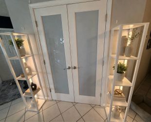 2 Modern White Display Shelves with Lights