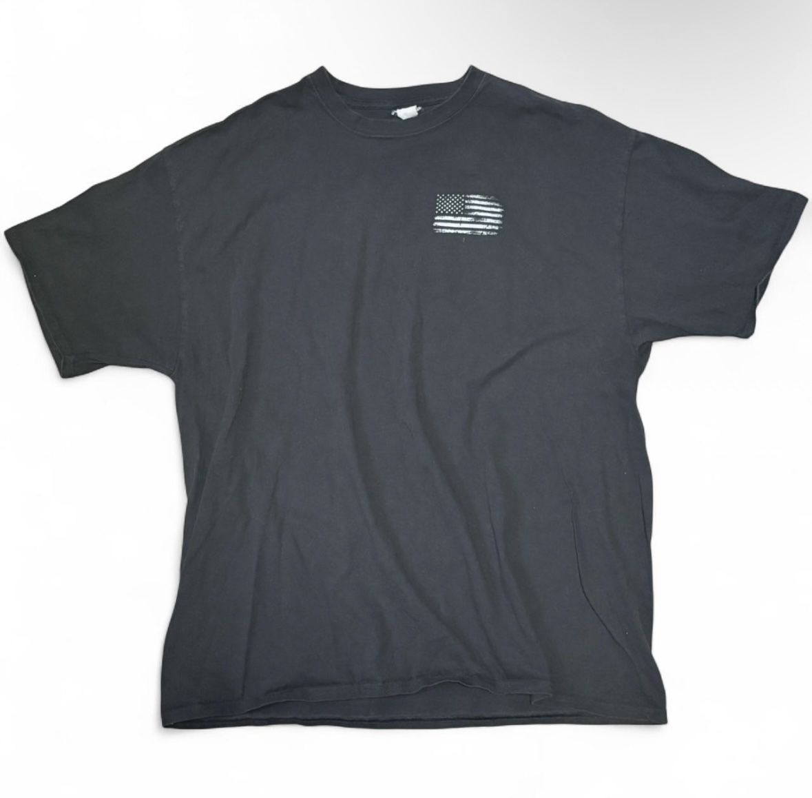 Black Vintage 90s American Flag Cross Graphic Tee