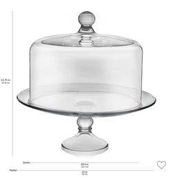 Libbey Glass Cake Stand with Dome