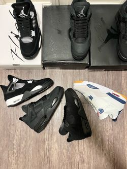 Nike Jordan 4 Sneakers All Colors + Multiple Sizes Black Cat, White Thunder, SB Navy Blue, Military Black, Brick After Brick, Off White + More