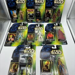Star Wars Power Of The Force  Lot Of 8 Action Figures Green Card POTF Kenner 96