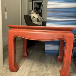 Red Asian Side Table 