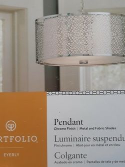 Silver Chrome Light Pendent. hanging Lamp