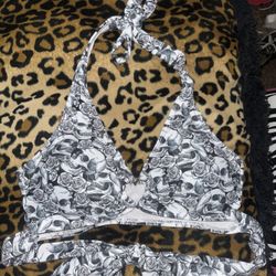 Skull Print Bikini Top
