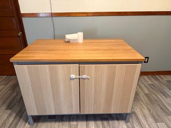 IKEA TORNVIKEN Kitchen Island w/ Custom Cabinet Doors + 2 Stools OBO