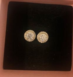 925 Sterling Silver Moissanite Halo Stud Earrings – Brilliant Round Cut Diamond-Look Earrings | Dainty Luxury Jewelry for Women