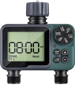 Sprinkler Timer 2 Zone & Digital Water Timer for Garden Hose,