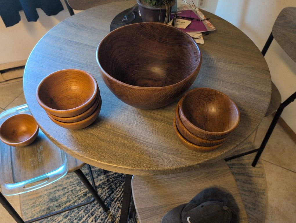 Genuine TEAK Wood Salad Bowl Set