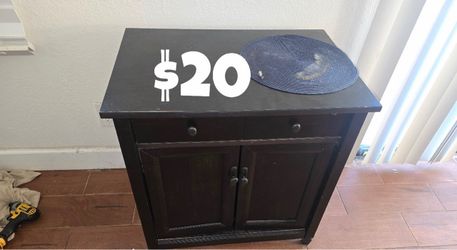 Dark Wood Small Cabinet with Drawers