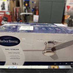 HARBOR BREEZE-  52 In Brushed Nickel Finish Indoor Ceiling Fan 
