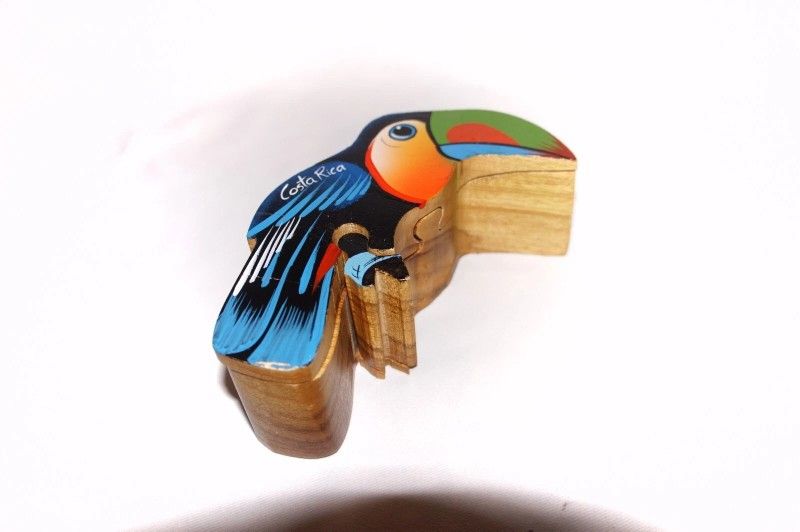 Wood Toucan Puzzle Box Bird Hidden Compartment stash Jewelry Trinket Box Tropica