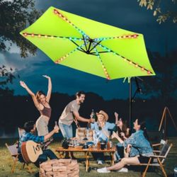 Brand New 10 Foot Outdoor Umbrella With Solar LED Lighting
