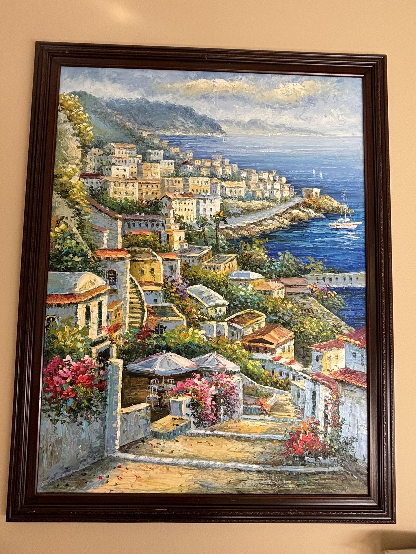 Beautiful Italian Coastal Town Framed Art