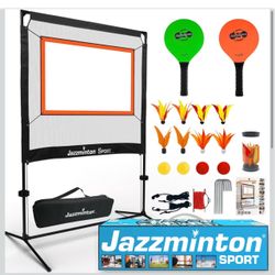 Jazzminton-Sport – The Original Paddle Game with Net for Indoors & Outdoors