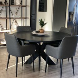 Custom Round  Dining Table  Modern Rustic Set Bench Restoration Hardware Breakfast Nook Table Solid Wood Custom Handcrafted Counter Bar 