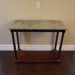 Marble Top Wood Table