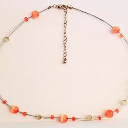 Vintage Orange Cats Eye necklace